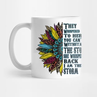 They Whispered to her you cannot Colorful Sunflower Mug